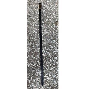 Vintage Carlisle Black Leather Belt Gold Grated Buckle Size M